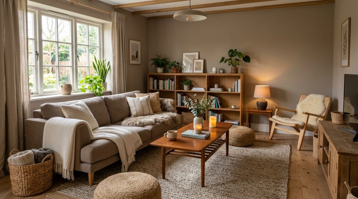 Aménager un salon cocooning en taupe et blanc pour une ambiance chaleureuse