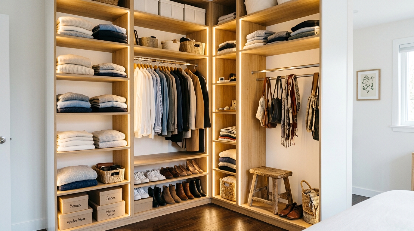 découvrez comment aménager un dressing d'angle dans un petit espace de manière efficace pour optimiser chaque recoin et maximiser le rangement.
