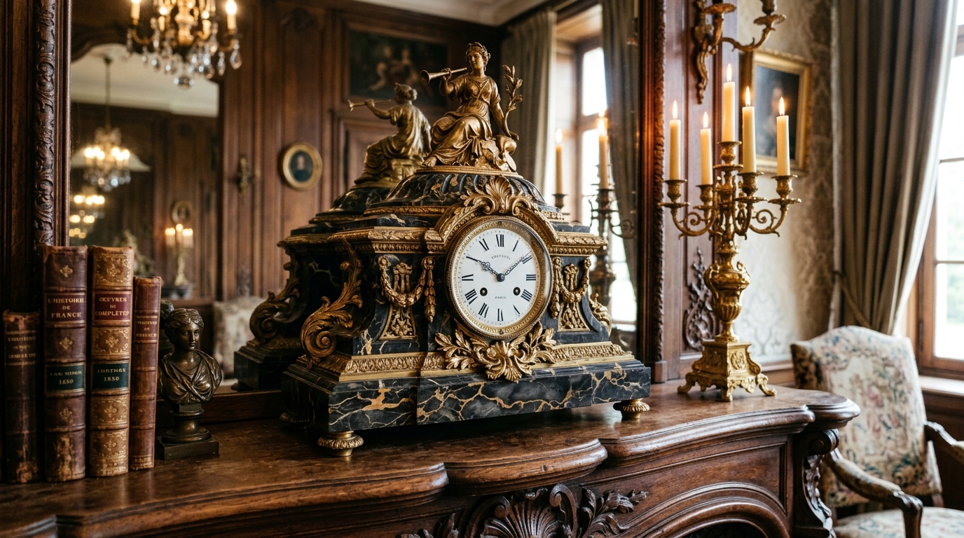 découvrez l'histoire fascinante et les conseils de décoration pour une pendule de cheminée en marbre et bronze époque napoléon iii, alliance parfaite d'élégance et de tradition.