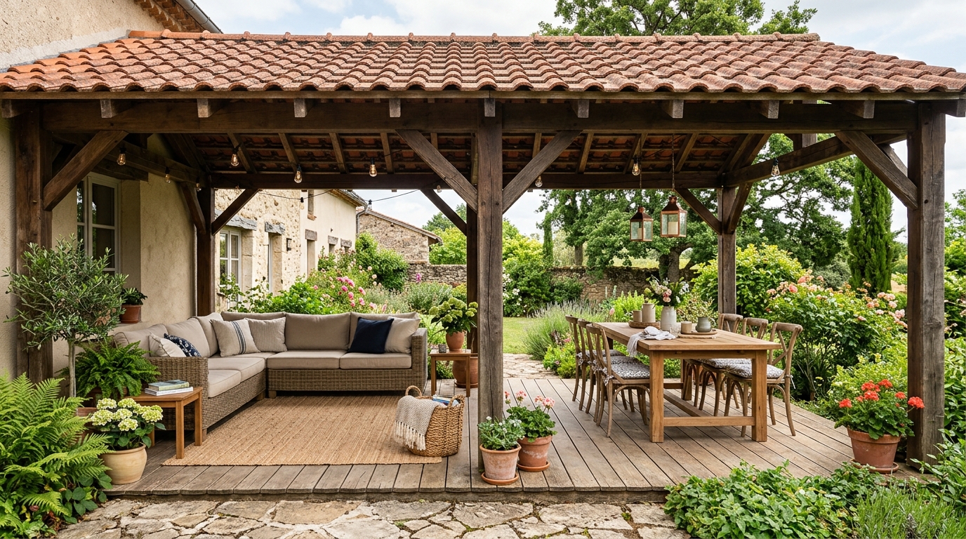 découvrez nos conseils pour aménager une terrasse couverte en bois et tuiles, alliant élégance et fonctionnalité pour un espace extérieur convivial et durable.