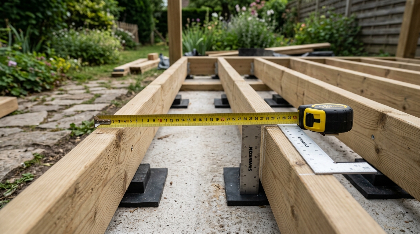 découvrez comment calculer l'espacement idéal des plots pour une lambourde de terrasse en bois et garantir une structure solide et durable.