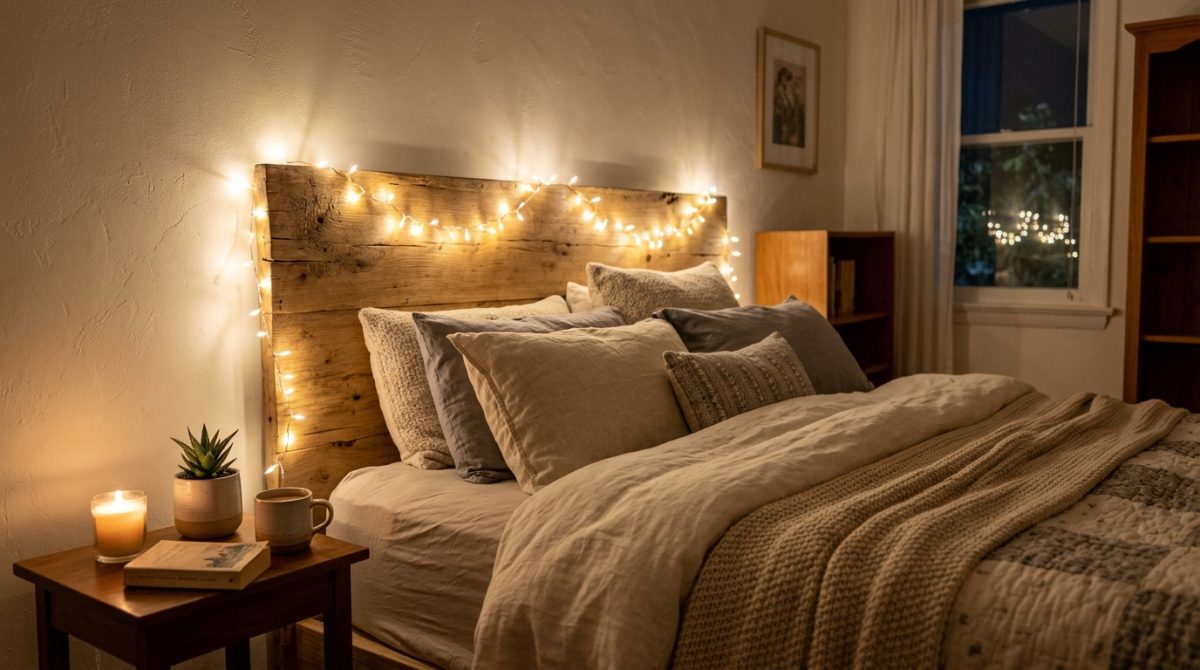 Comment décorer une tête de lit avec une guirlande lumineuse pour une ambiance chaleureuse