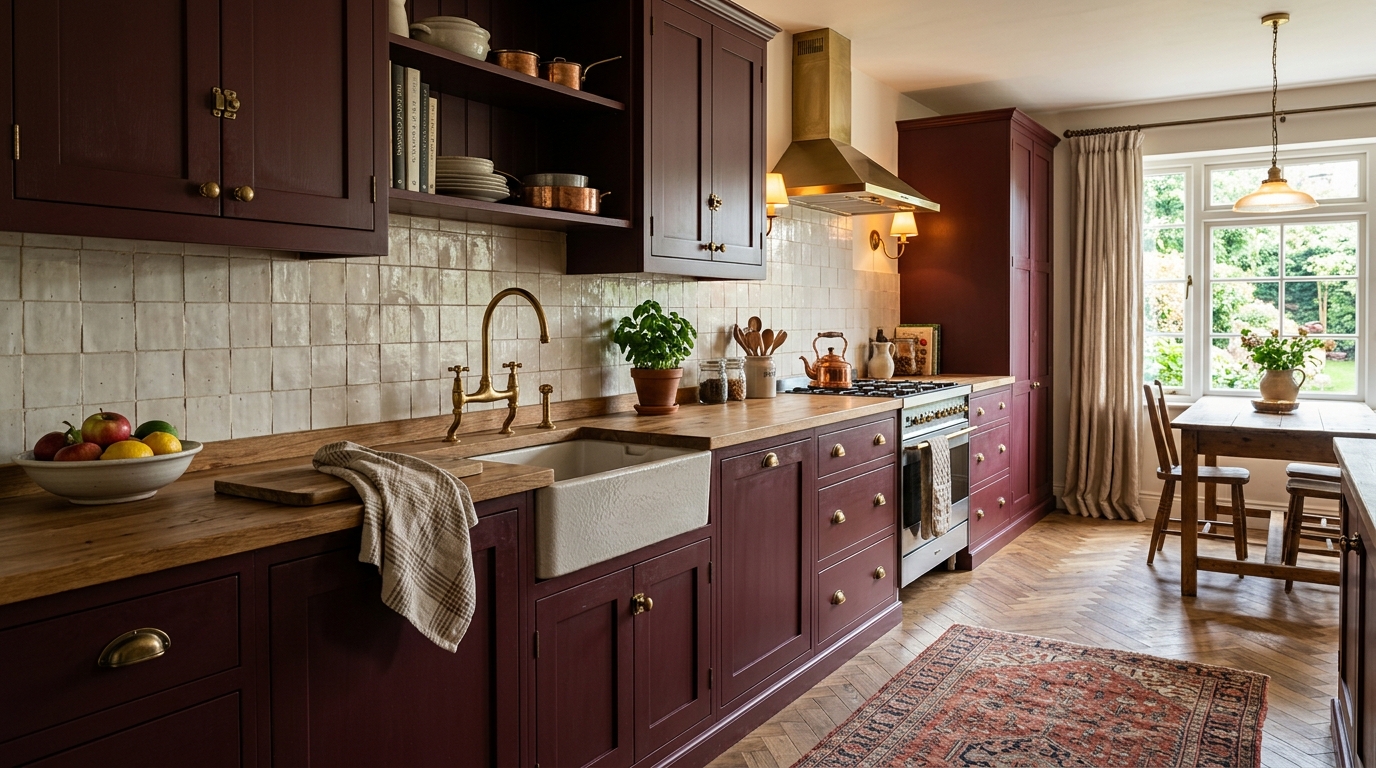 découvrez comment allier élégance et authenticité dans votre intérieur grâce à une cuisine bordeaux et bois, un duo chaleureux et sophistiqué pour sublimer votre espace.