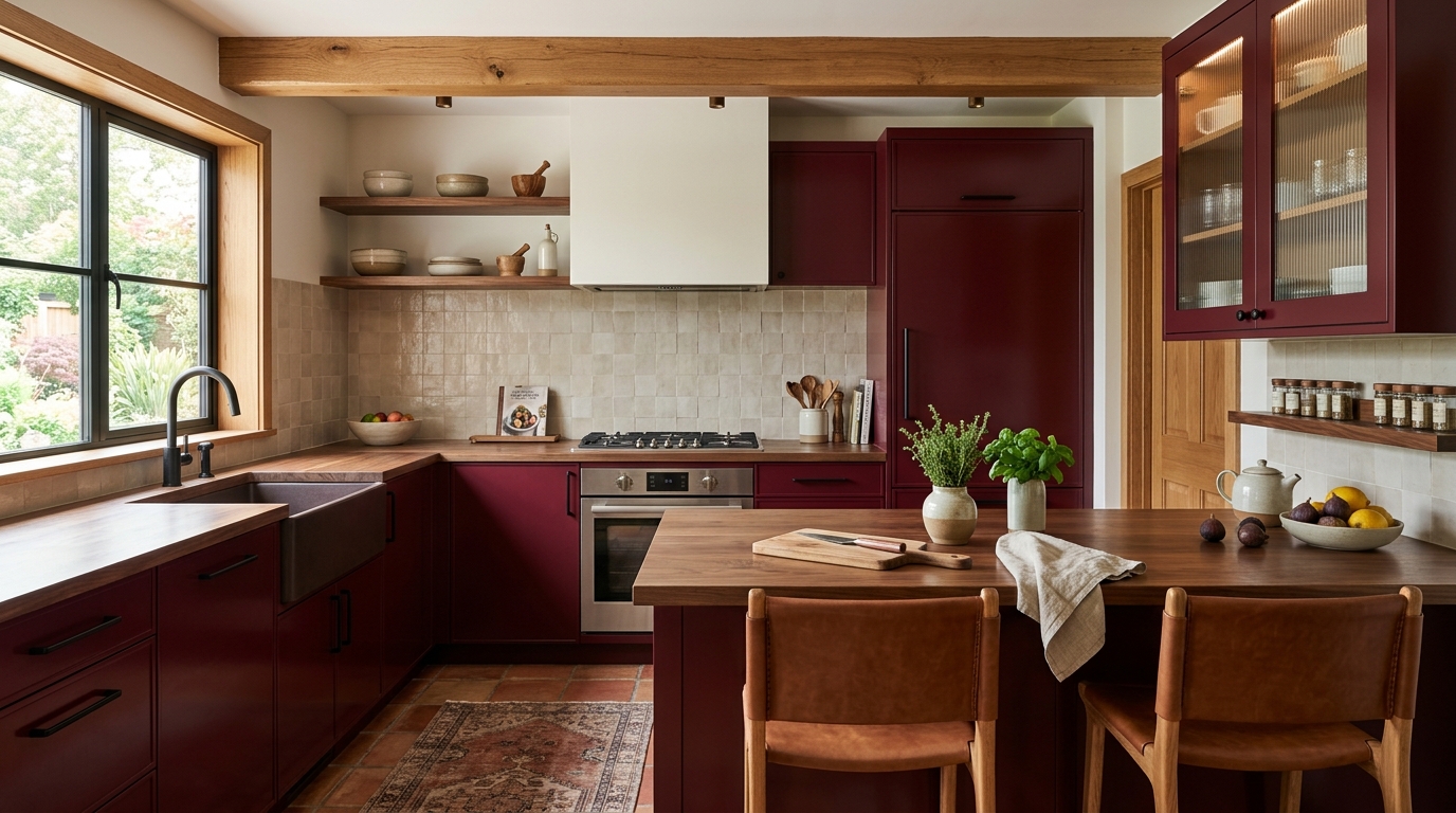 découvrez comment allier élégance et authenticité dans votre intérieur avec une cuisine bordeaux et bois, pour un style chaleureux et raffiné.