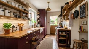 Cuisine bordeaux et bois : allier élégance et authenticité dans votre intérieur