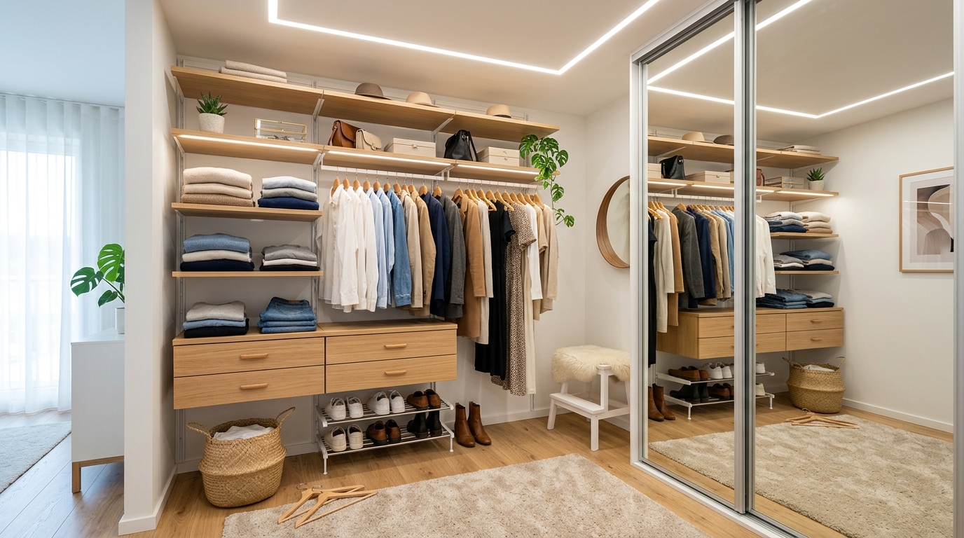 découvrez comment un dressing de 30 cm de profondeur peut optimiser l'espace dans un petit meuble, alliant praticité et rangement efficace pour une organisation parfaite.