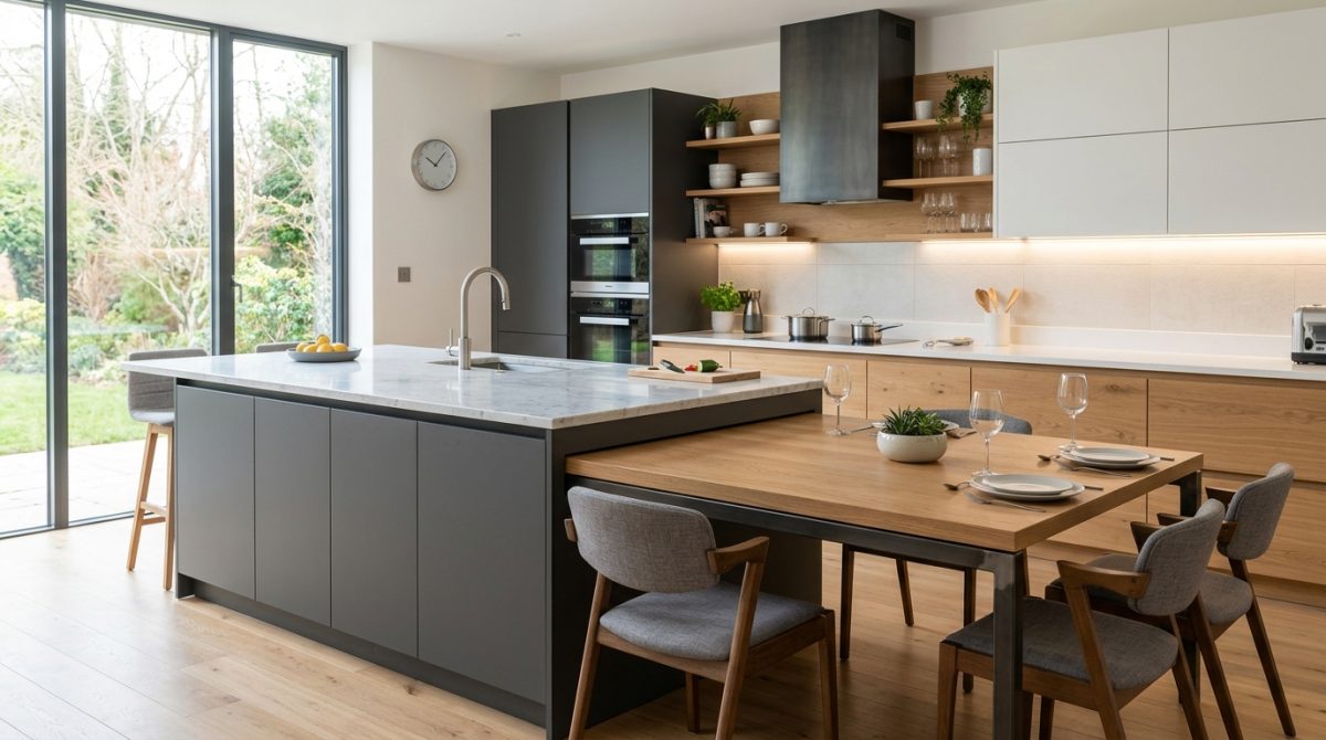 Ilot central cuisine avec table coulissante : optimiser l’espace avec style