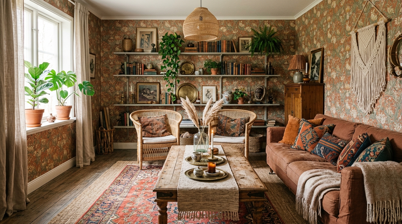 découvrez comment adopter un style bohème chic avec du papier peint chaleureux et tendance pour transformer votre intérieur en un espace convivial et élégant.