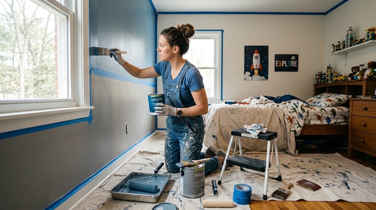 Peindre une chambre de garçon en bleu et gris : astuces et conseils déco