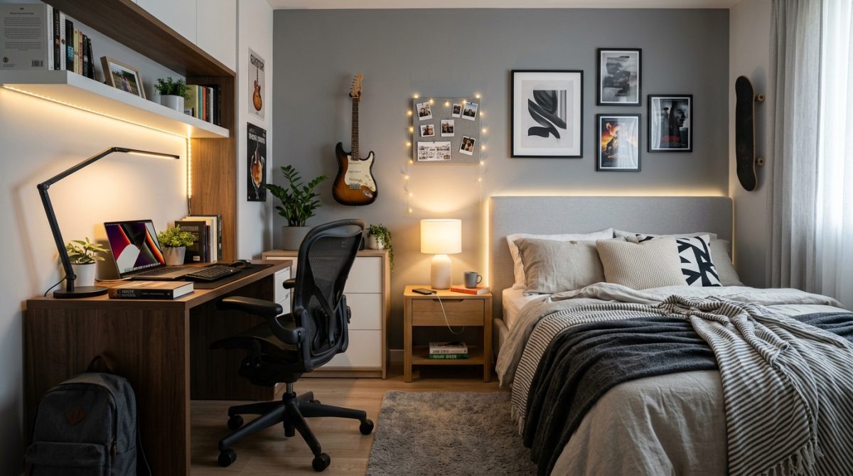 Comment aménager une chambre grise et blanche pour un ado