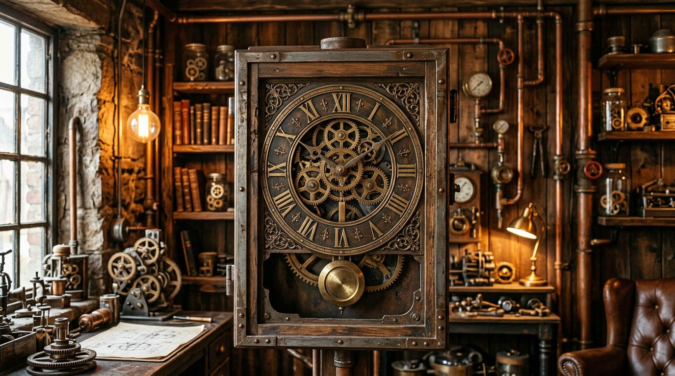 découvrez l'horloge murale avec engrenage qui tourne, alliant un design élégant à un mécanisme fascinant pour une décoration unique et fonctionnelle.