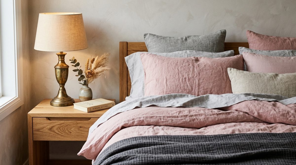 Peinture chambre rose poudré et gris : astuces pour un décor apaisant et moderne