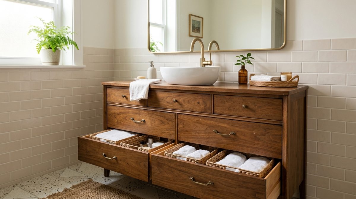 Comment détourner un meuble pour salle de bain avec style et praticité