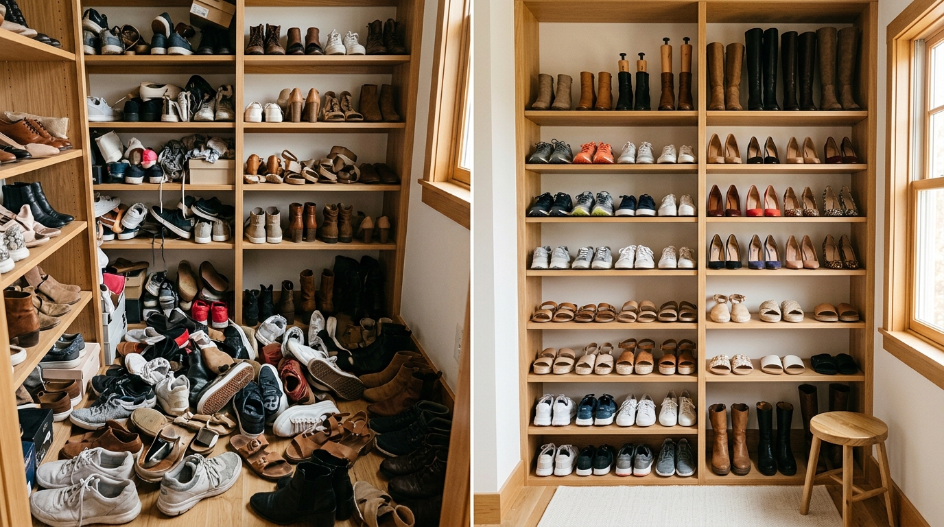 découvrez des astuces pratiques pour organiser vos chaussures dans un placard, gagner de la place et retrouver facilement chaque paire.